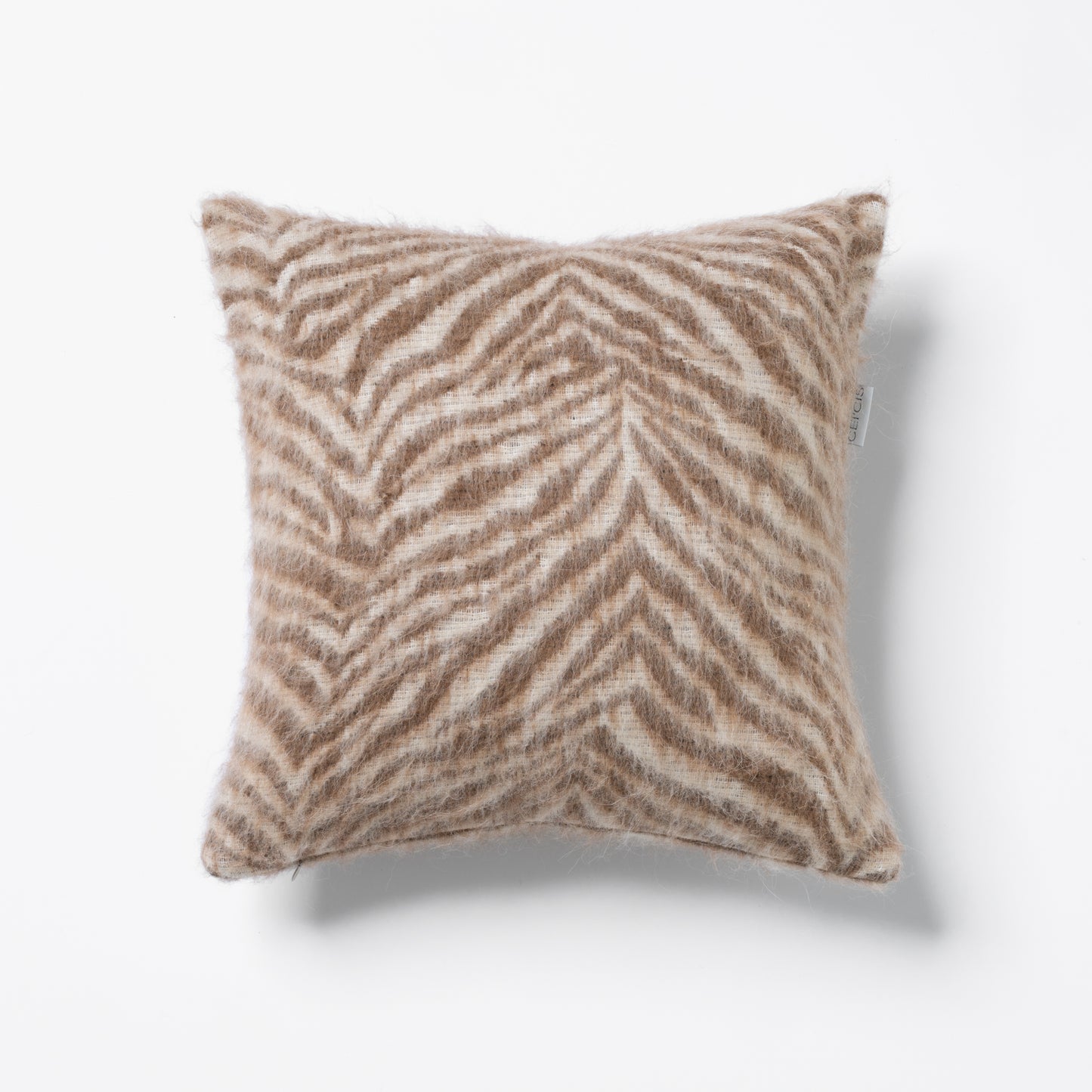 Dekokissen 40x40 cm, Zebra-Muster in beige, hochwertige Oberstoff, Marke CEI'CIS