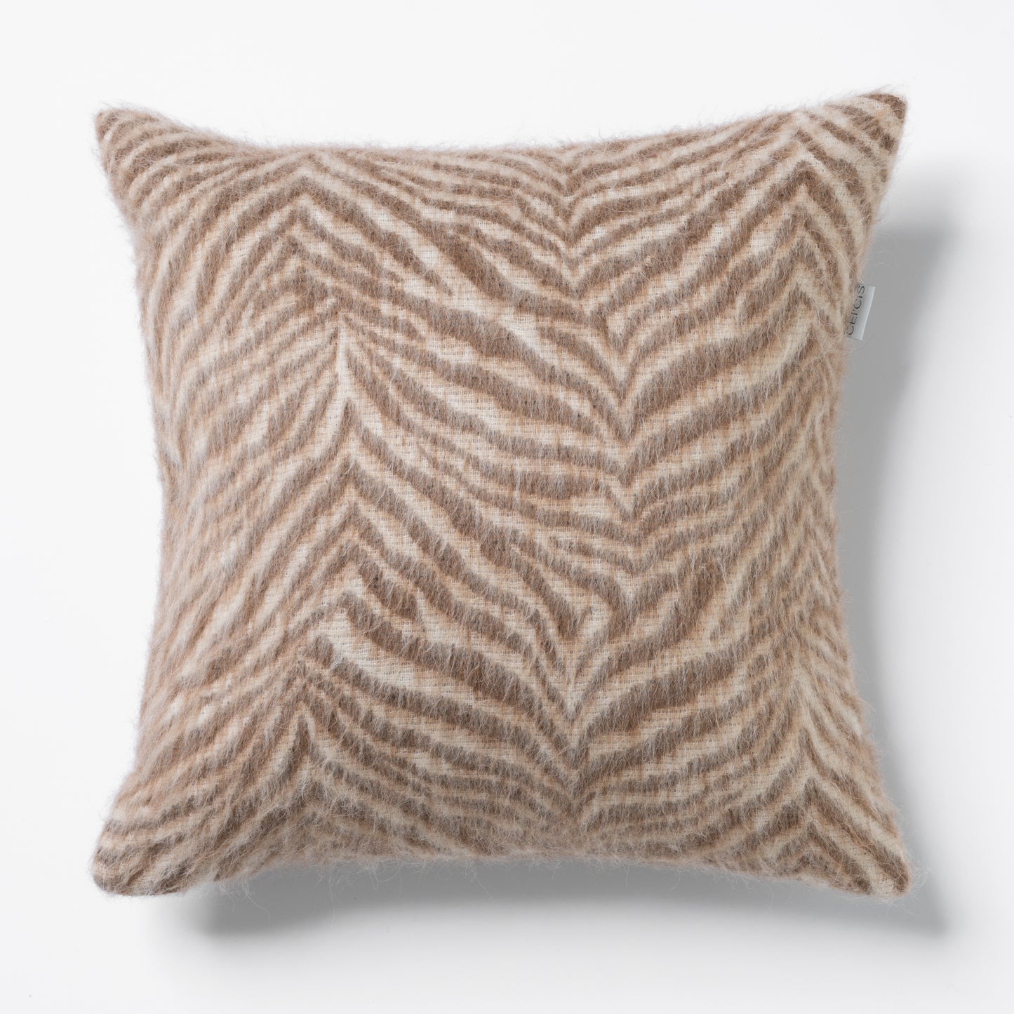 Dekokissen 50x50 cm, Zebra-Muster in beige, hochwertige Oberstoff, Marke CEI'CIS