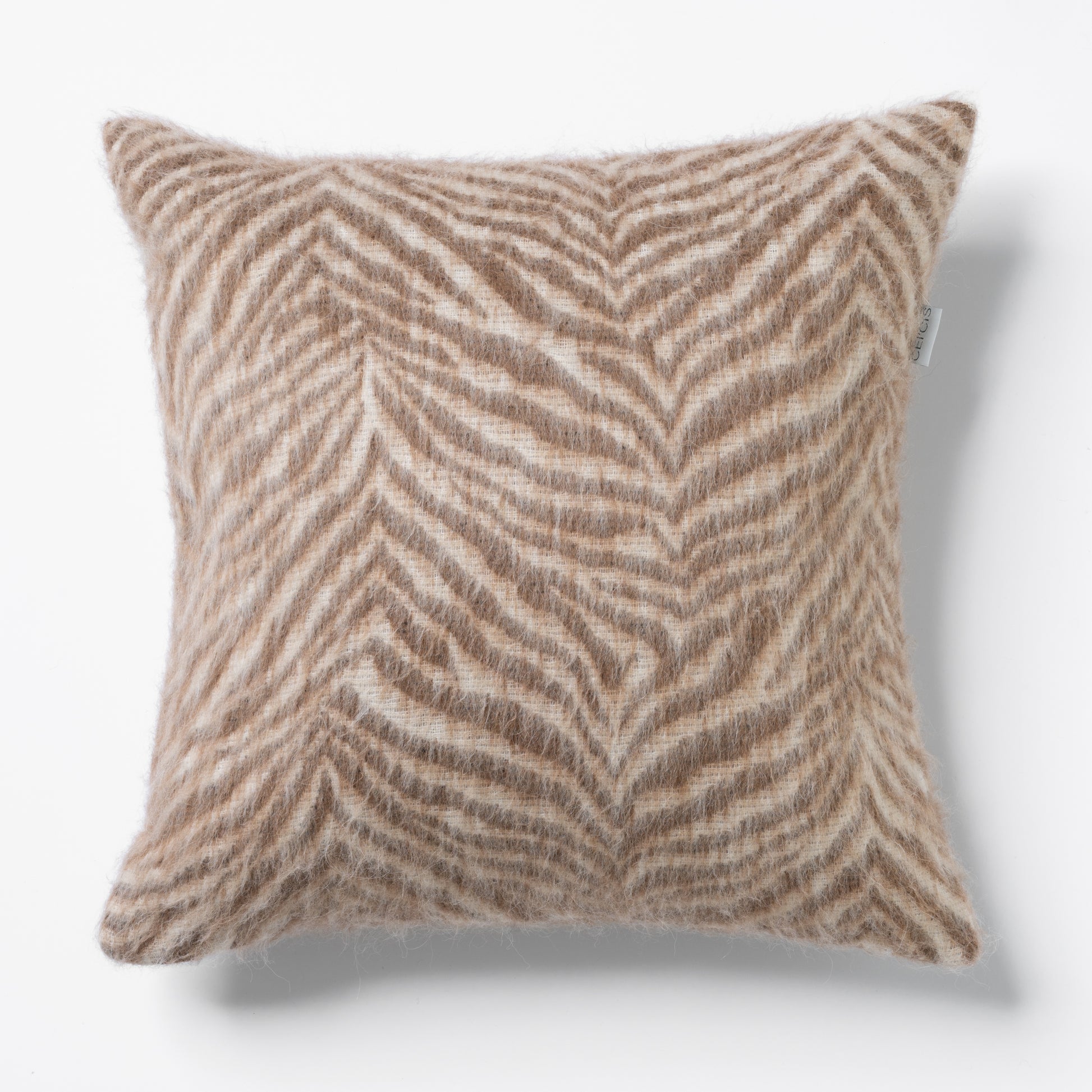 Dekokissen 50x50 cm, Zebra-Muster in beige, hochwertige Oberstoff, Marke CEI'CIS