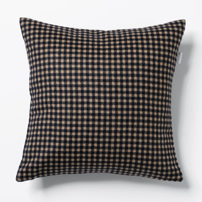 Kissen 50x50 cm mit Karo-Muster in beige-schwarz aus 100% Alpaka, Marke CEI'CIS
